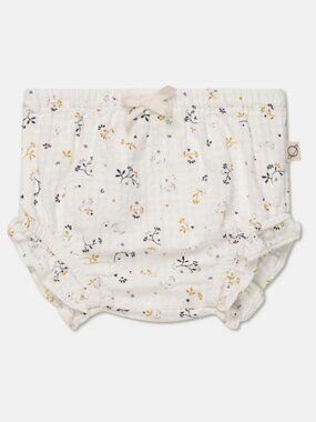 Muslin floral baby bloomers - Ivory